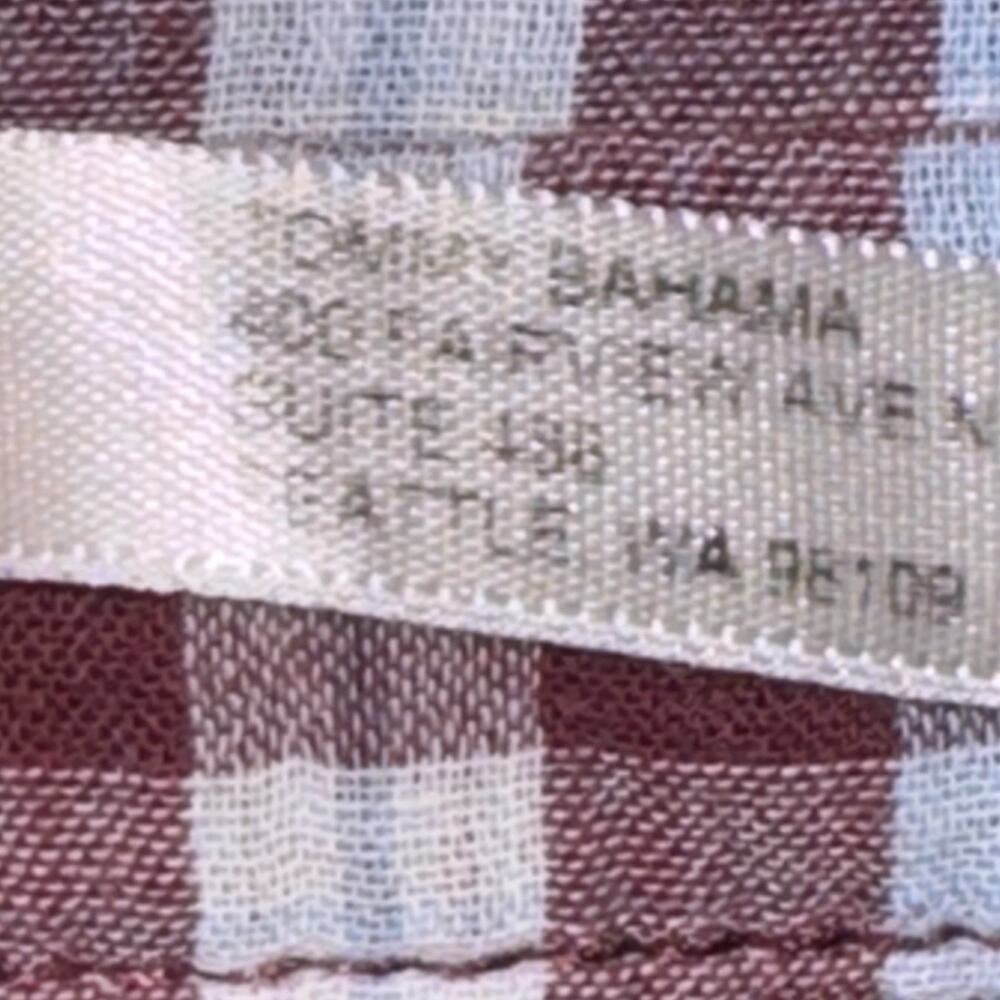 Tommy‎ Bahama Men’s 2XLT Gingham Check Shirt Burgundy Blue Cotton Long Sleeve - Picture 9 of 12